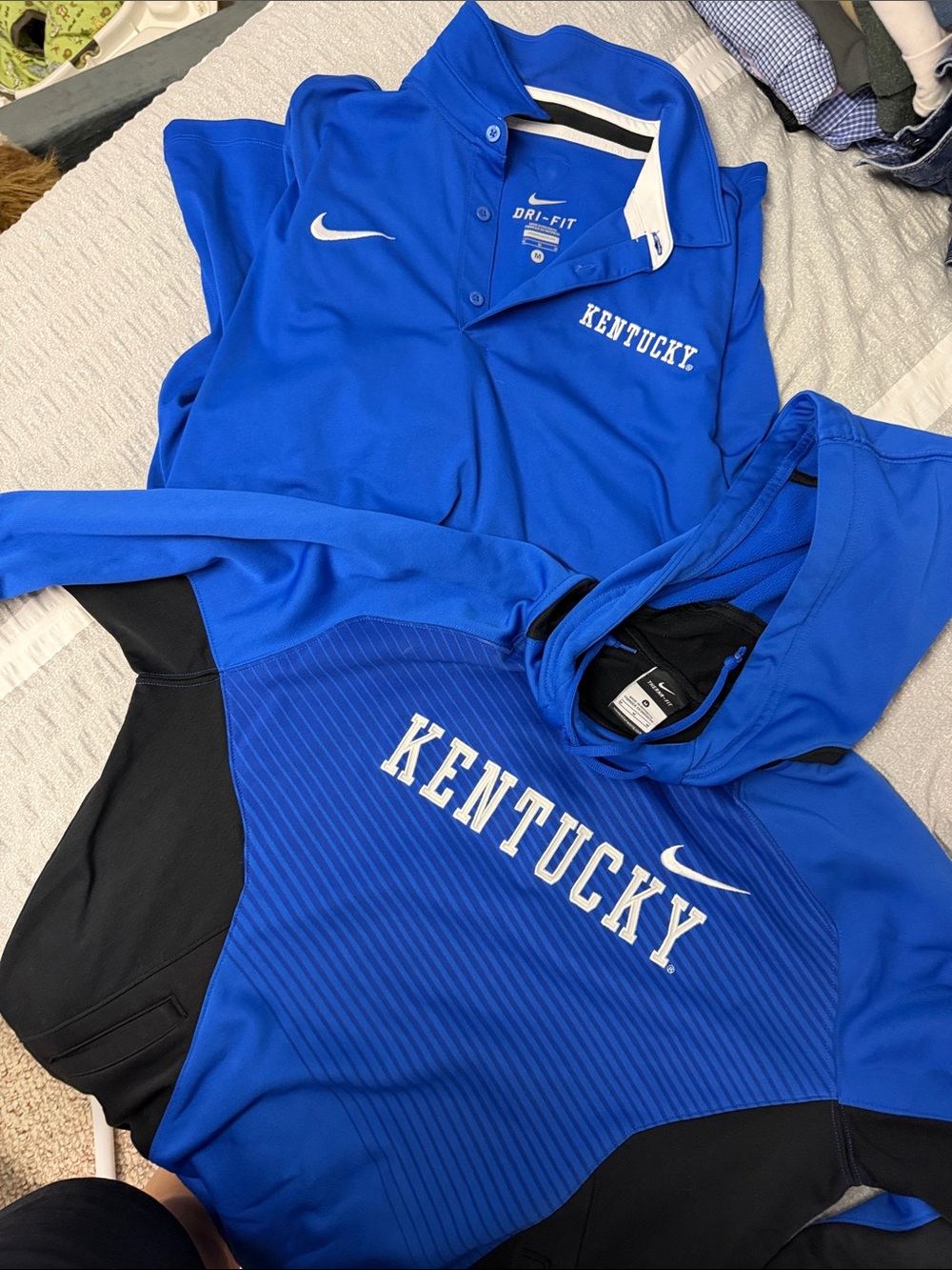 Nike Royal Blue & Black Kentucky Dri-FIT Pullover Hoodie and polo